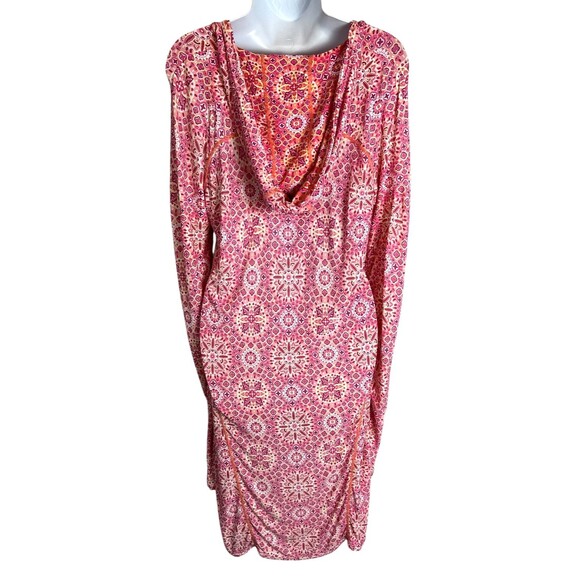 Coolibar UPF 50+ Seacoast Beach Cover-up Dress Size XS Pink Floral LS Hoodie - Picture 2 of 9